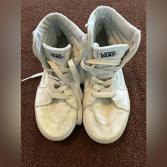Kids vans high tops in white size 13 used - Picture 1 of 9